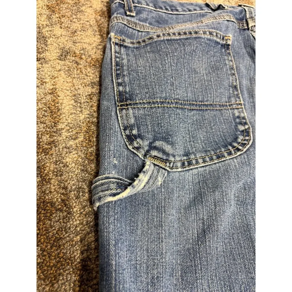 Dickies Jeans Mens 34x32 Blue Medium Wash Relaxed Fit Carpenter Workwear Classic - Picture 12 of 15